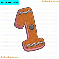 Number One Cookie Embroidery Design 2