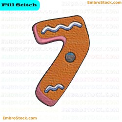 Number Seven Cookie Embroidery Design 7