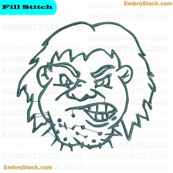 Obscured Primitive Face Embroidery Design 3