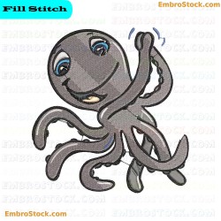 Octopus Embroidery Design 3