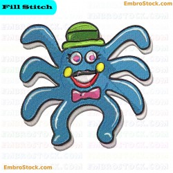 Octopus Embroidery Design 4