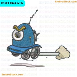 One Eyed Cartoon Car Embroidery Design 10