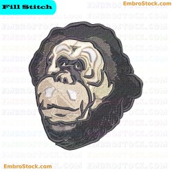 Orangutan Face Embroidery Design 4