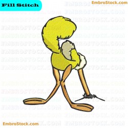 Ostrich With Head In Sand Embroidery Design 2