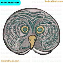 Owl Face Embroidery Design 10