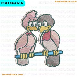 Pair Of Birds Embroidery Design 51