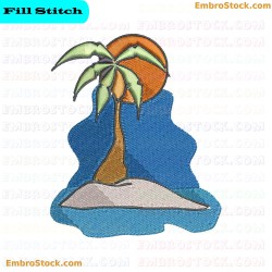 Palm Tree Embroidery Design 10