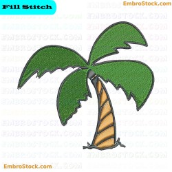 Palm Tree Embroidery Design 1