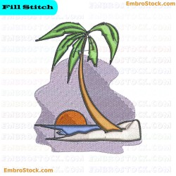 Palm Tree Embroidery Design 2