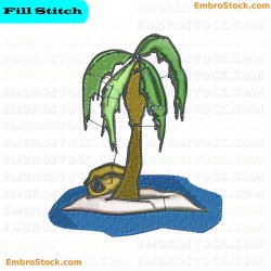 Palm Tree Embroidery Design 4