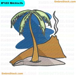 Palm Tree Embroidery Design 7