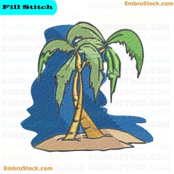 Palm Tree Embroidery Design 8