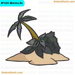 Palm Tree Trees Embroidery Design 7