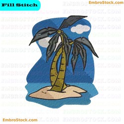 Palm Trees Embroidery Design 6