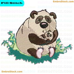 Panda Embroidery Design 10