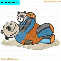 Panda Plush Pandas Embroidery Design 6