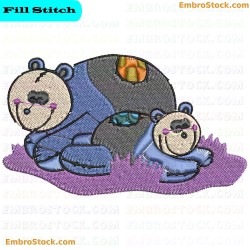 Panda Plush Pandas Embroidery Design 7