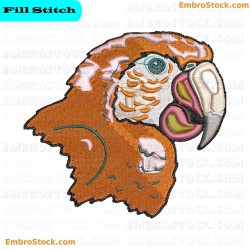 Parrot Head Embroidery Design 6