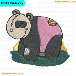 Patchwork Panda Embroidery Design 4