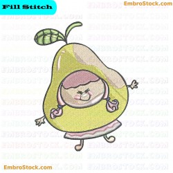 Pear Child Embroidery Design 9