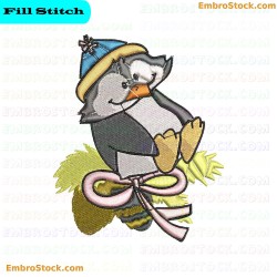 Penguin Embroidery Design 11