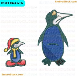 Penguin Embroidery Design 6