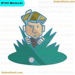 Person Behind Bush Embroidery Design 21