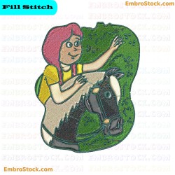 Person Riding Horse Embroidery Design 3