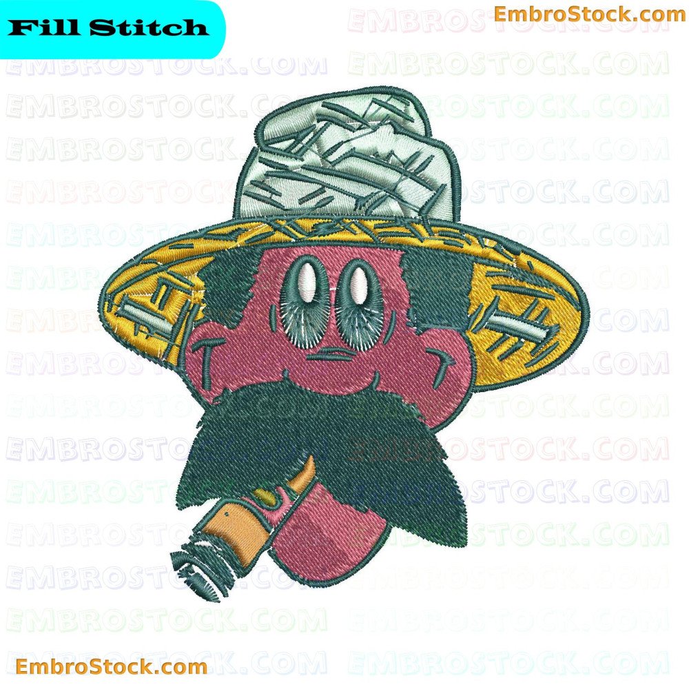 The image shows a person wearing a hat and smoking a cigar. The person appears relaxed.