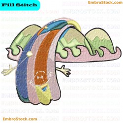 Personified Rainbow Embroidery Design 2