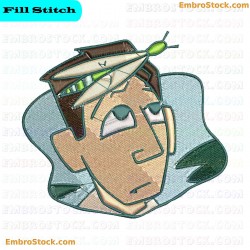 Persons Face With Insect Embroidery Design 5