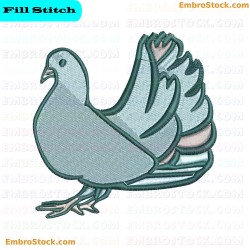 Pigeon Embroidery Design 9