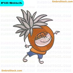 Pineapple Costume Character Embroidery Design 2