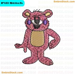 Pink Bear Toy Embroidery Design 26