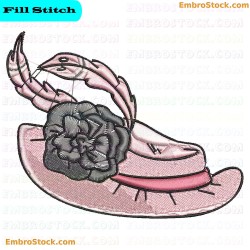 Pink Country Hat Embroidery Design 9