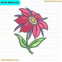 Pink Flower Embroidery Design 10