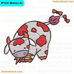 Playful Cow Embroidery Design 31