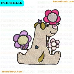 Playful Dog Embroidery Design 9