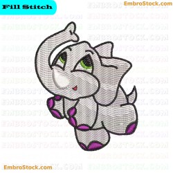 Playful Elephant Embroidery Design 6