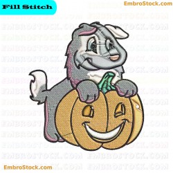 Playful Puppy On Halloween Pumpkin Embroidery Design 5