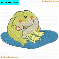 Plush Frog Embroidery Design 4