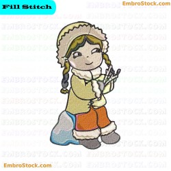 Polar Region Character Embroidery Design 7