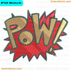 Pow Embroidery Design 1