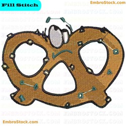 Pretzel Embroidery Design 3