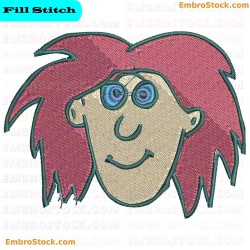 Primitive Style Face Embroidery Design 7