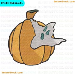 Pumpkin Ghost Embroidery Design 9