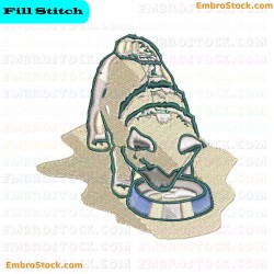 Puppy Drinking From Bowl Embroidery Design 18