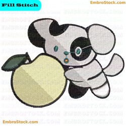 Puppy Holding An Apple Embroidery Design 5