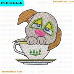 Puppy In A Teacup Embroidery Design 9