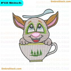 Puppy In Teacup Embroidery Design 5